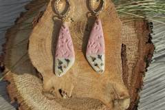 boucles d'oreilles fleurs séchées lavande -Od'ette