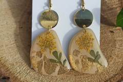 boucles d'oreilles fleurs séchées
