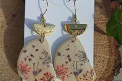boucles d'oreilles fleurs séchées