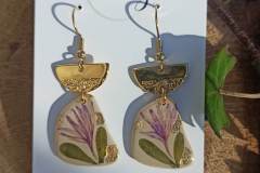 boucles d'oreilles fleurs séchées Chardon -