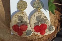 boucles d'oreilles fleurs séchées hortensia