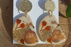 boucles d'oreilles fleurs séchées